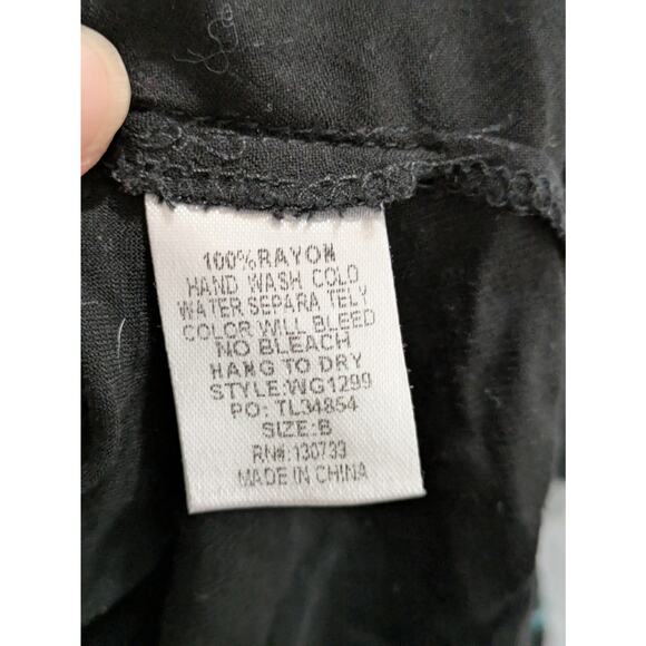 A Beautiful Soul Kimono Women's Size B Black Floral Embroidered Boho Open Front - Picture 4 of 6
